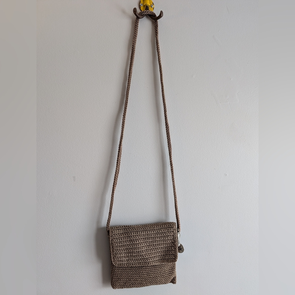 The Sak | Small Beige Crochet Crossbody Bag, with Front Flat - Picture 15 of 16